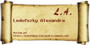Ledofszky Alexandra névjegykártya
